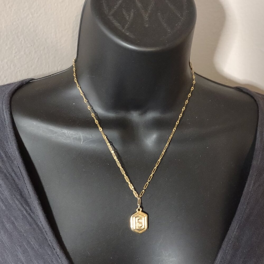 Sterling Forever Letter S Initial Necklace 17.5 Inches Long